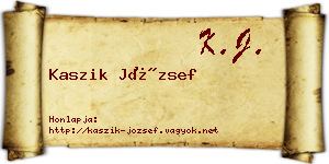 Kaszik József névjegykártya